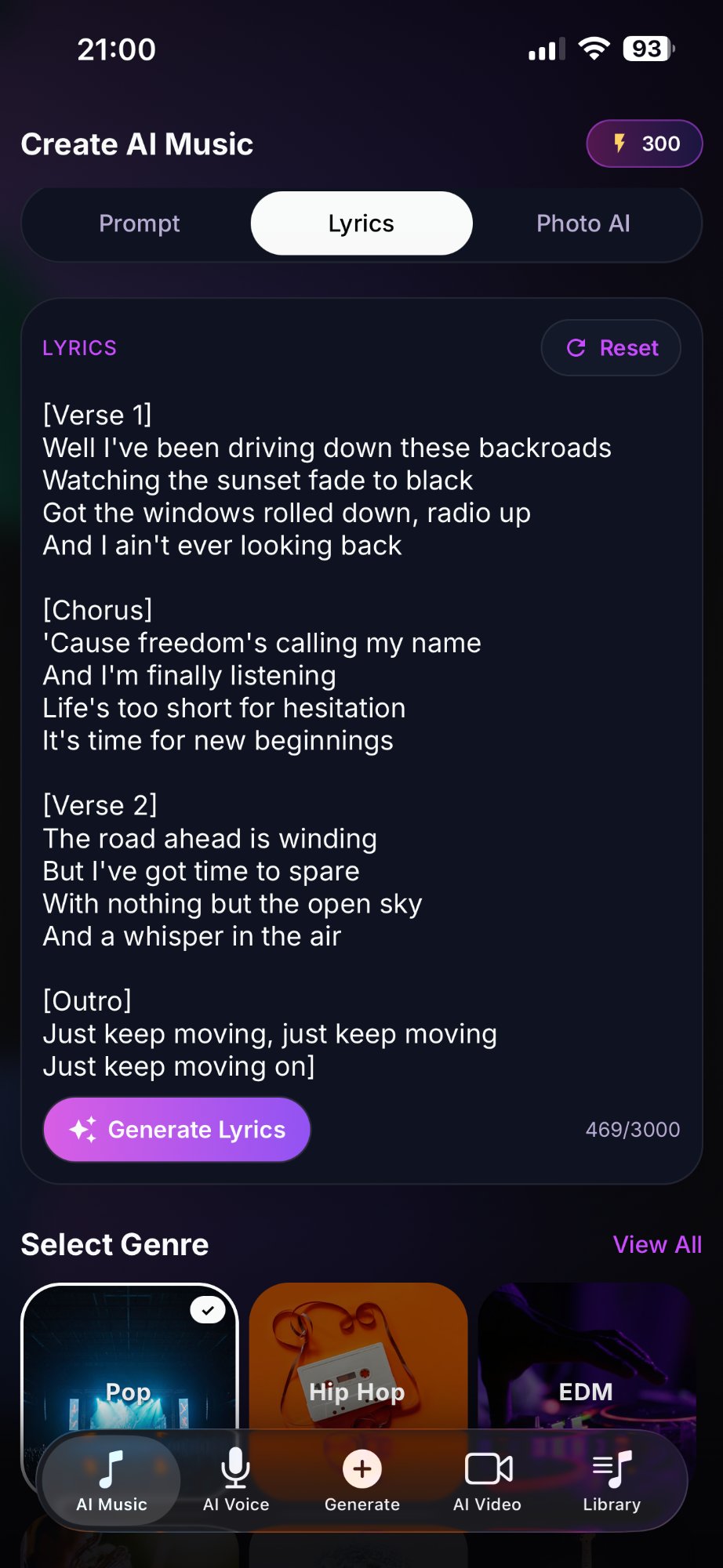 Sonx lyrics screen